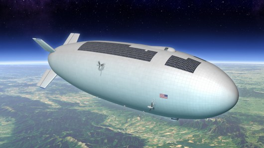 Artist's concept of NASA airship (Image: M. Hughes/Eagre Interactive/Keck Institute for Sp...